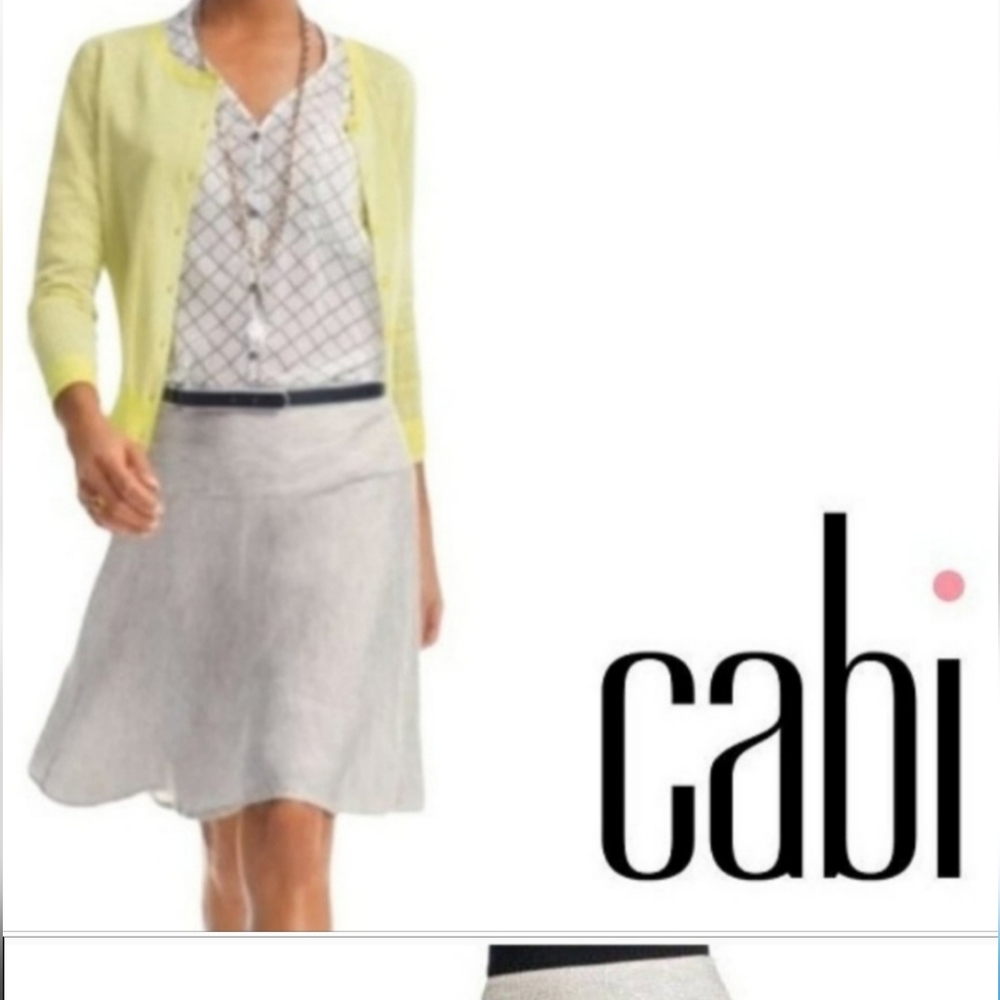 CAbi Style 829 Luna linen a-line skirt sz 6